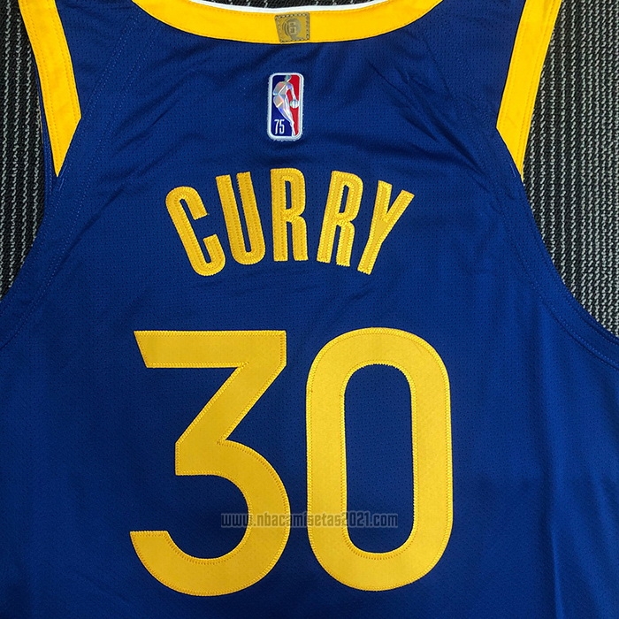 Camiseta Golden State Warriors Stephen Curry #30 Icon Autentico Azul